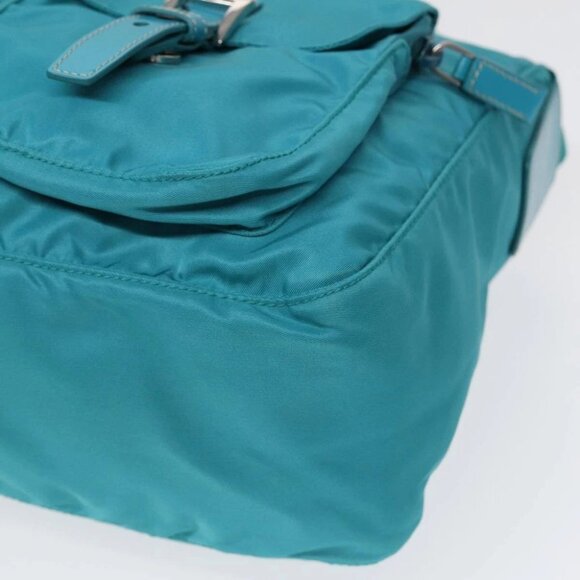 PRADA Shoulder Bag Nylon Turquoise Blue Auth 89320V - Picture 10 of 15